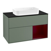 V&B Waschtischunterschrank Wandbeleuchtung Finion 100, Pl bla m, Reg re Peo, Oli. m Lac