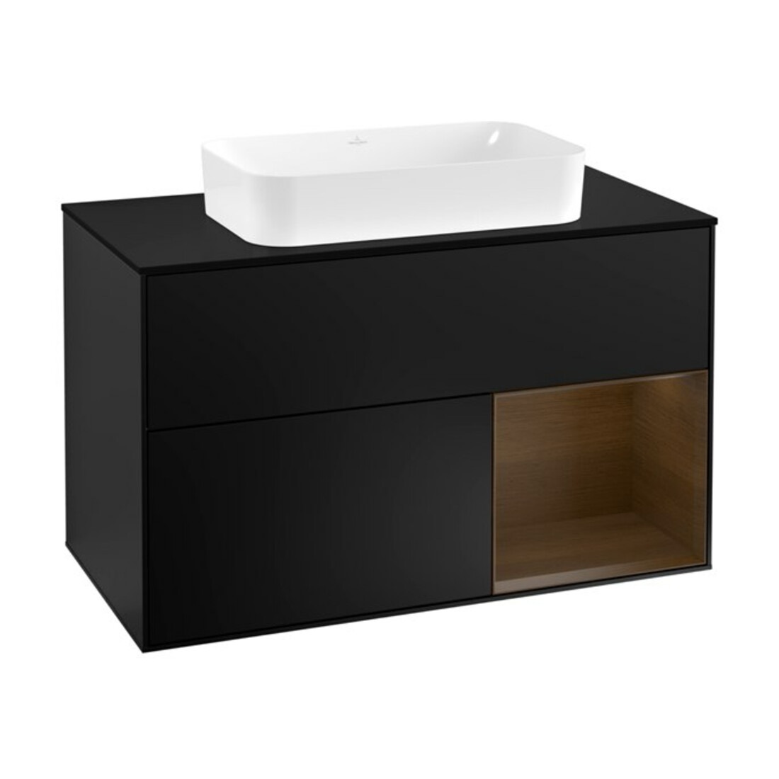V&B Waschtischunterschrank Wandbeleuchtung Finion 100, Pl bla m, Reg re wal ven, bla m Lac
