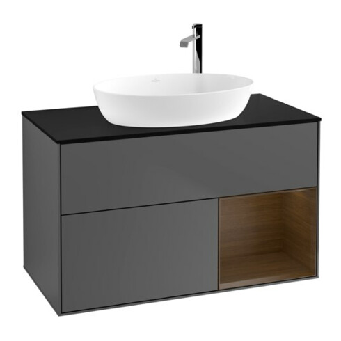 V&B Waschtischunterschrank Wandbeleuchtung Finion 100, Pl bla m, Reg wal ven, Anthrac. m