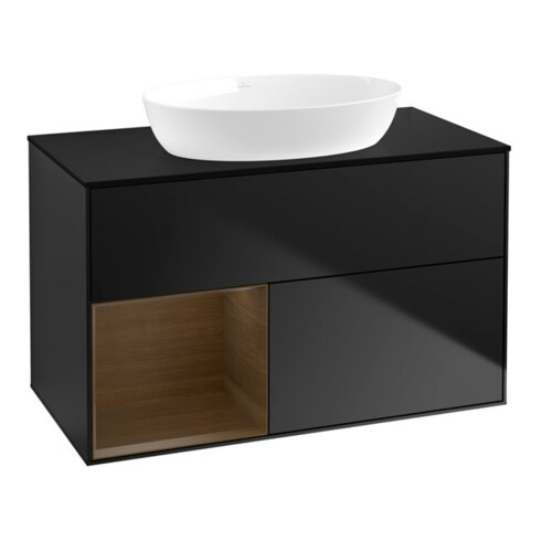 V&B Waschtischunterschrank Wandbeleuchtung Finion 100, Pl bla m, Reg wal ven, bla m Lac