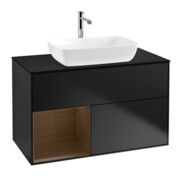 V&B Waschtischunterschrank Wandbeleuchtung Finion 100, Pl bla m, Reg wal ven, bla m Lac