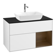 V&B Waschtischunterschrank Wandbeleuchtung Finion 100, Pl bla m, Reg wal ven, glo wh. Lac
