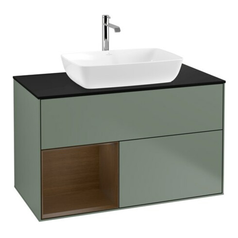 V&B Waschtischunterschrank Wandbeleuchtung Finion 100, Pl bla m, Reg wal ven, Oli. m Lac