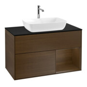 V&B Waschtischunterschrank Wandbeleuchtung Finion 100, Pl bla m, Reg wal ven, wal ven