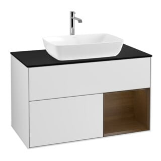V&B Waschtischunterschrank Wandbeleuchtung Finion 100, Pl bla m, Reg wal ven, wh. m Lac