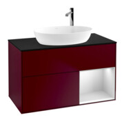 V&B Waschtischunterschrank Wandbeleuchtung Finion 100, Pl bla m, Reg wh. m Lac, Peo m