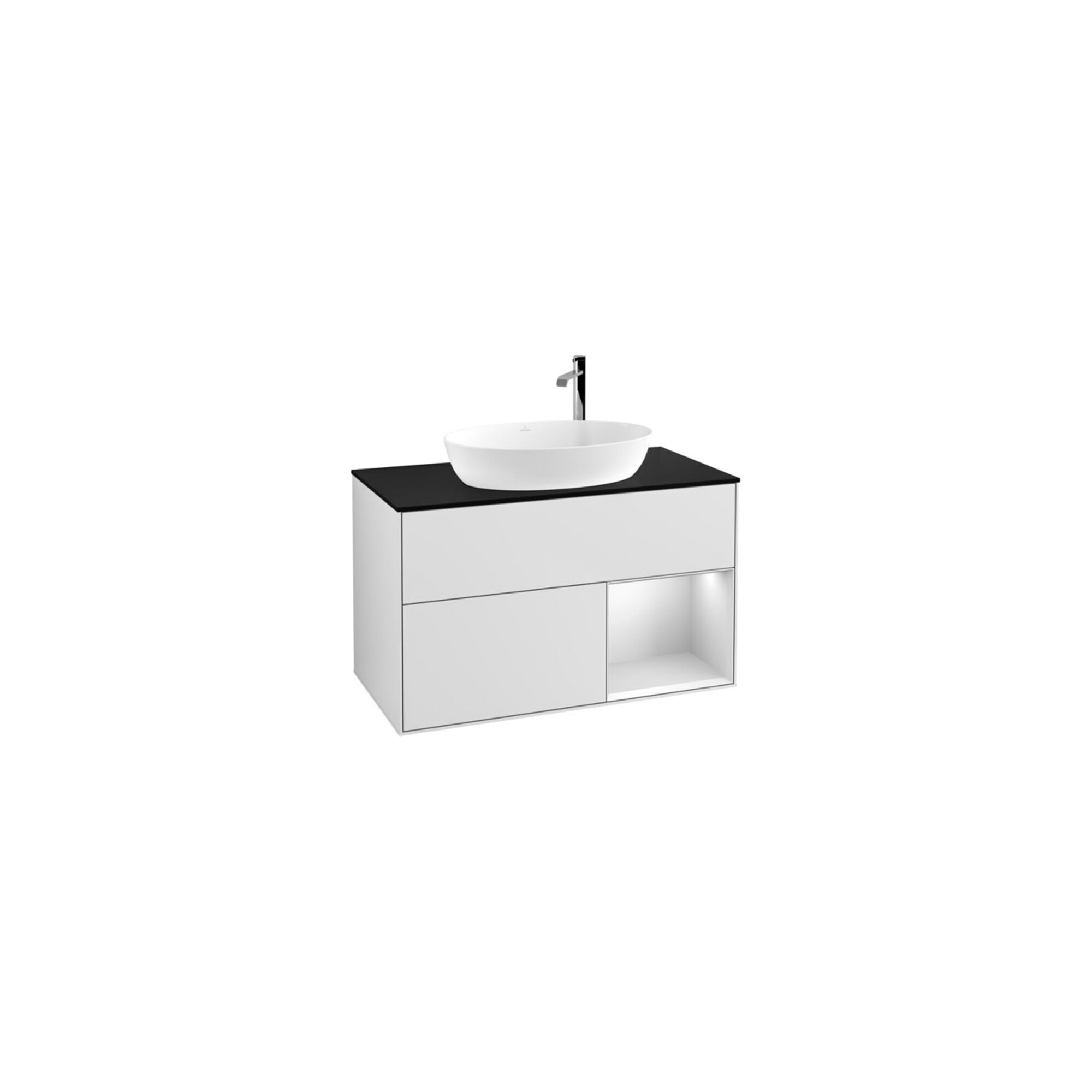 V&B Waschtischunterschrank Wandbeleuchtung Finion 100, Pl bla m, Reg wh. m Lac, wh. m Lac ; Villeroy & Boch