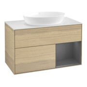 V&B Waschtischunterschrank Wandbeleuchtung Finion 100, Pl w m, Reg Anthrac. m Lac, Oa ven