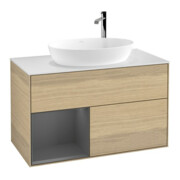 V&B Waschtischunterschrank Wandbeleuchtung Finion 100, Pl w m, Reg Anthrac. m Lac, Oa ven