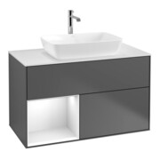 V&B Waschtischunterschrank Wandbeleuchtung Finion 100, Pl w m, Reg glo wh. Lac, Anthrac. m