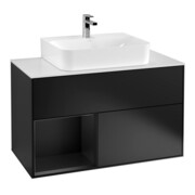 V&B Waschtischunterschrank Wandbeleuchtung Finion 100, Pl w m, Reg li bla m Lac, bla m Lac