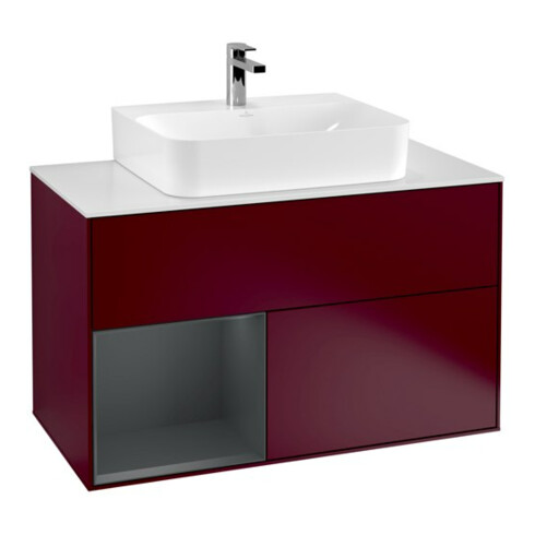 V&B Waschtischunterschrank Wandbeleuchtung Finion 100, Pl w m, Reg li md bl. m Lac, Peo m
