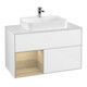 V&B Waschtischunterschrank Wandbeleuchtung Finion 100, Pl w m, Reg li Oa ven, glo wh. Lac-1