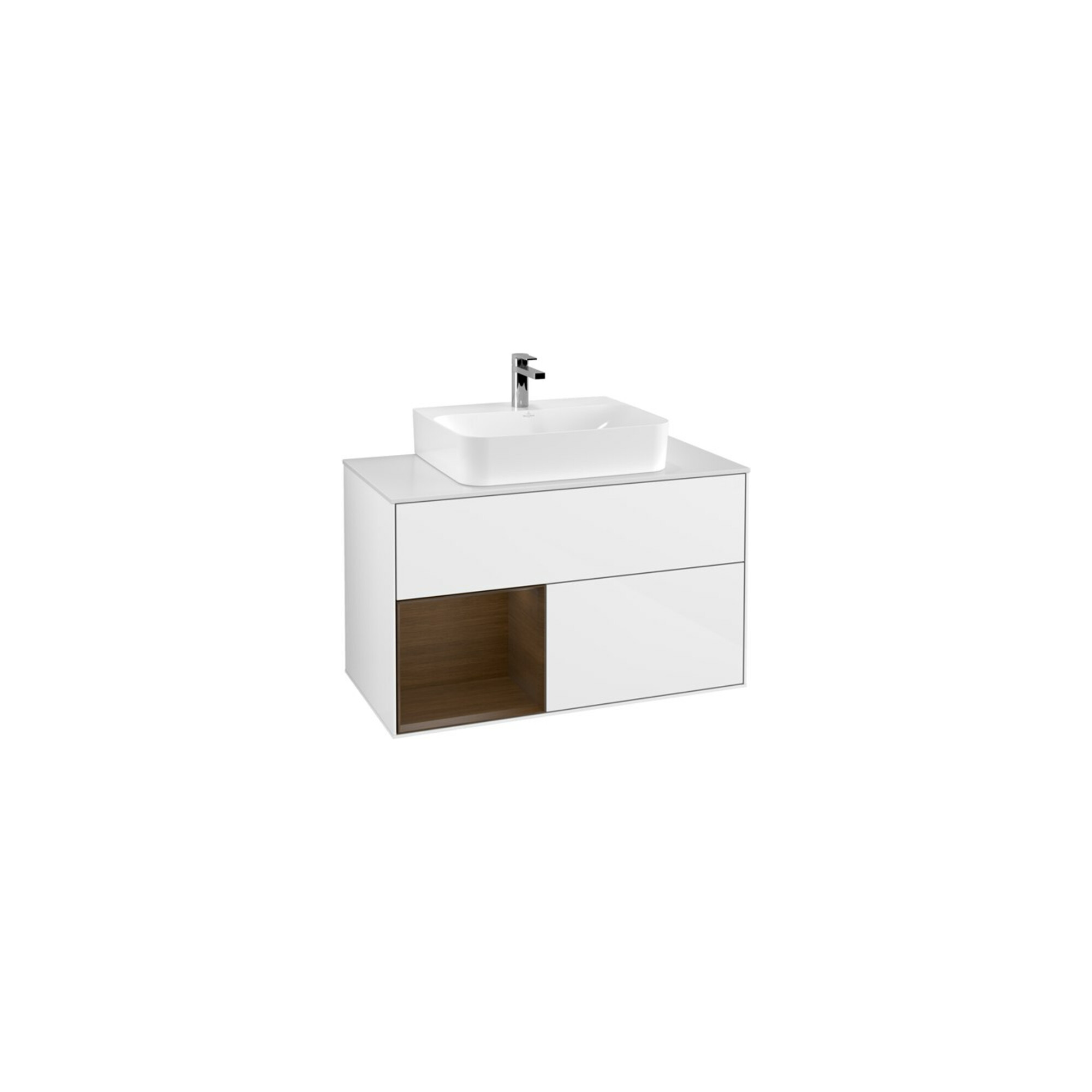 V&B Waschtischunterschrank Wandbeleuchtung Finion 100, Pl w m, Reg li wal ven, glo wh. Lac ; Villeroy & Boch