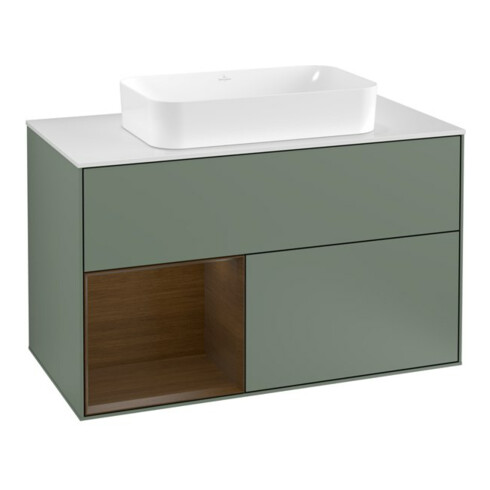 V&B Waschtischunterschrank Wandbeleuchtung Finion 100, Pl w m, Reg li wal ven, Oli. m Lac
