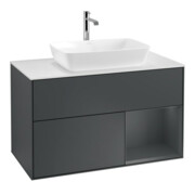 V&B Waschtischunterschrank Wandbeleuchtung Finion 100, Pl w m, Reg md m Lac, md bl. m Lac