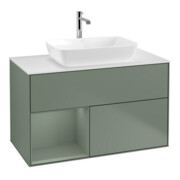 V&B Waschtischunterschrank Wandbeleuchtung Finion 100, Pl w m, Reg Oli. m Lac, Oli. m Lac