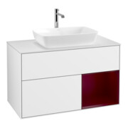 V&B Waschtischunterschrank Wandbeleuchtung Finion 100, Pl w m, Reg Peo m Lac, glo wh. Lac
