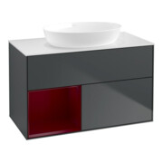 V&B Waschtischunterschrank Wandbeleuchtung Finion 100, Pl w m, Reg Peo m Lac, md bl. m Lac