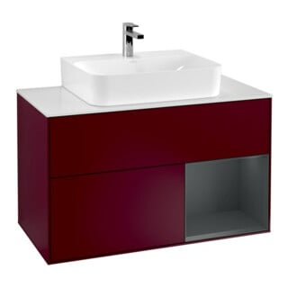 V&B Waschtischunterschrank Wandbeleuchtung Finion 100, Pl w m, Reg re md bl. m Lac, Peo m