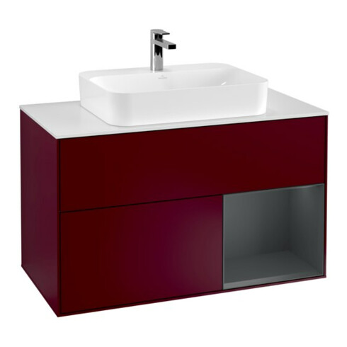 V&B Waschtischunterschrank Wandbeleuchtung Finion 100, Pl w m, Reg re md bl. m Lac, Peo m
