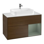 V&B Waschtischunterschrank Wandbeleuchtung Finion 100, Pl w m, Reg re Oli. m Lac, wal ven