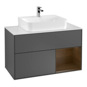 V&B Waschtischunterschrank Wandbeleuchtung Finion 100, Pl w m, Reg re wal ven, Anthrac. m