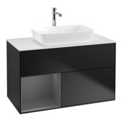 V&B Waschtischunterschrank Wandbeleuchtung Finion 100, Pl w m, Rg A m Lac, bla m Lac