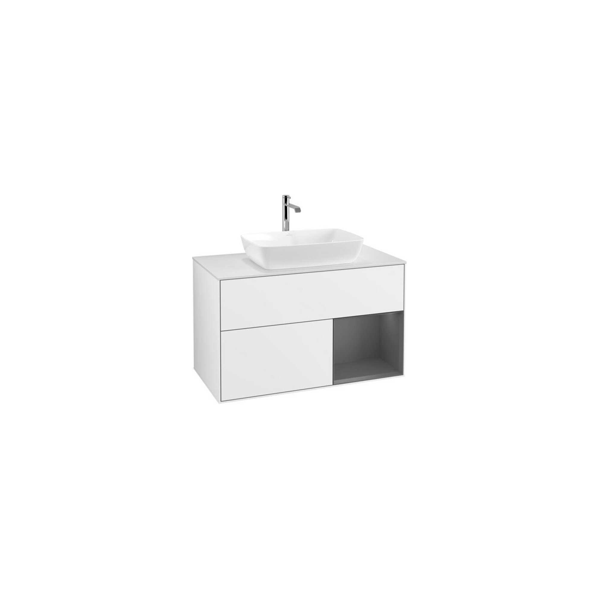 V&B Waschtischunterschrank Wandbeleuchtung Finion 100, Pl w m, Rg A m Lac, glo wh. Lac ; Villeroy & Boch
