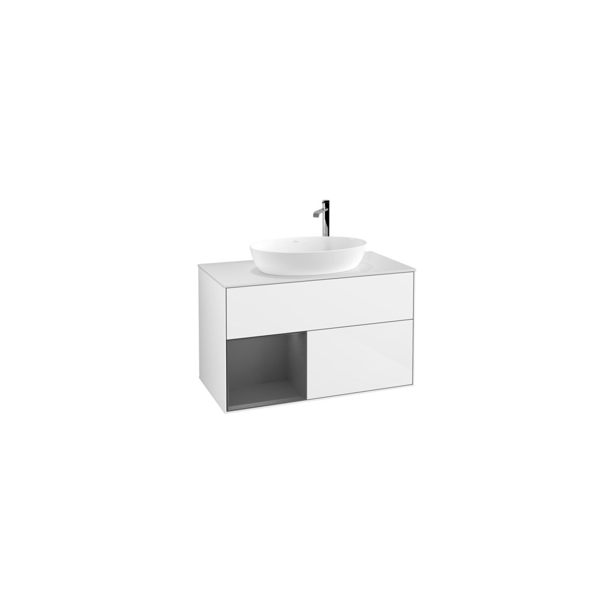 V&B Waschtischunterschrank Wandbeleuchtung Finion 100, Pl w m, Rg A m Lac, glo wh. Lac ; Villeroy & Boch