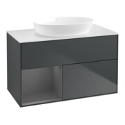 V&B Waschtischunterschrank Wandbeleuchtung Finion 100, Pl w m, Rg A m Lac, md bl. m Lac