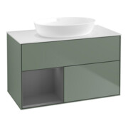 V&B Waschtischunterschrank Wandbeleuchtung Finion 100, Pl w m, Rg A m Lac, Oli. m Lac