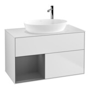 V&B Waschtischunterschrank Wandbeleuchtung Finion 100, Pl w m, Rg A m Lac, wh. m Lac