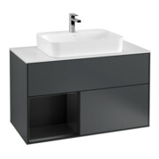 V&B Waschtischunterschrank Wandbeleuchtung Finion 100, Pl w m, Rg l b m Lac, md bl. m Lac