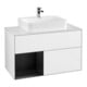V&B Waschtischunterschrank Wandbeleuchtung Finion 100, Pl w m, Rg l bla m Lac, glo wh. Lac-1