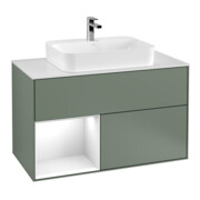 V&B Waschtischunterschrank Wandbeleuchtung Finion 100, Pl w m, Rg l g wh. Lac, Oli. m Lac