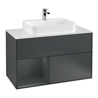 V&B Waschtischunterschrank Wandbeleuchtung Finion 100, Pl w m, Rg l md b m La, md b m Lac