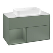 V&B Waschtischunterschrank Wandbeleuchtung Finion 100, Pl w m, Rg l Oli. m Lac, Oli. m Lac
