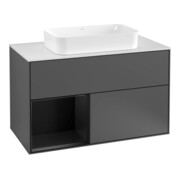 V&B Waschtischunterschrank Wandbeleuchtung Finion 100, Pl w m, Rg li bla m Lac, Anthrac. m