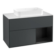 V&B Waschtischunterschrank Wandbeleuchtung Finion 100, Pl w m, Rg r b m Lac, md bl. m Lac