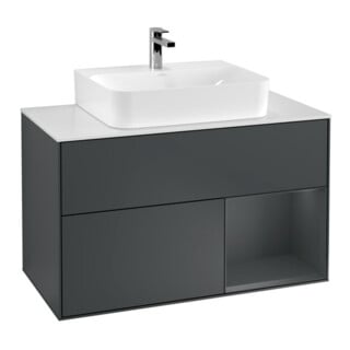 V&B Waschtischunterschrank Wandbeleuchtung Finion 100, Pl w m, Rg r md b m La, md b m Lac