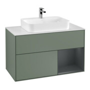 V&B Waschtischunterschrank Wandbeleuchtung Finion 100, Pl w m, Rg r md b m Lac, Oli. m Lac