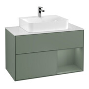 V&B Waschtischunterschrank Wandbeleuchtung Finion 100, Pl w m, Rg r Oli. m Lac, Oli. m Lac