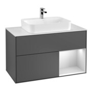 V&B Waschtischunterschrank Wandbeleuchtung Finion 100, Pl w m, Rg re wh. m Lac, Anthrac. m