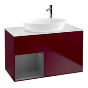 V&B Waschtischunterschrank Wandbeleuchtung Finion 100, Pl wh. m, Reg Anthrac. m Lac, Peo m