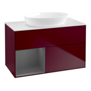 V&B Waschtischunterschrank Wandbeleuchtung Finion 100, Pl wh. m, Reg Anthrac. m Lac, Peo m