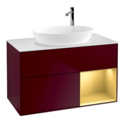 V&B Waschtischunterschrank Wandbeleuchtung Finion 100, Pl wh. m, Reg gol m Lac, Peo m