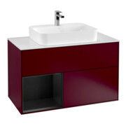 V&B Waschtischunterschrank Wandbeleuchtung Finion 100, Pl wh. m, Reg li bla m Lac, Peo m
