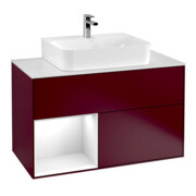 V&B Waschtischunterschrank Wandbeleuchtung Finion 100, Pl wh. m, Reg li glo wh. Lac, Peo m