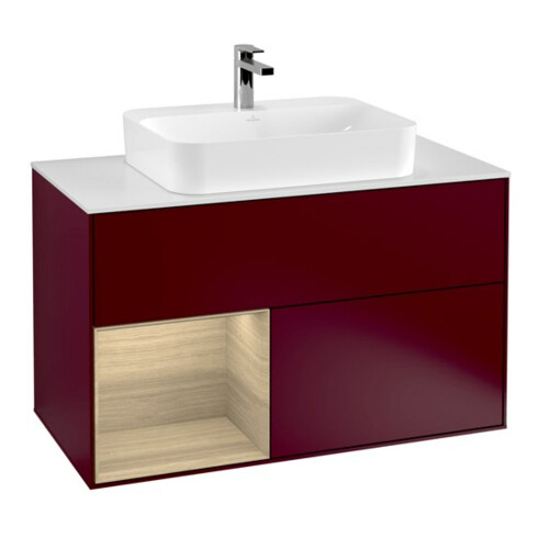 V&B Waschtischunterschrank Wandbeleuchtung Finion 100, Pl wh. m, Reg li Oa ven, Peo m